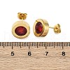 304 Stainless Steel Flat Round Stud Earrings EJEW-C099-23G-02-5