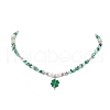 Glass & Brass & Pearl Beaded Necklaces for Women NJEW-TA00158-1
