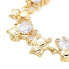 Rack Plating Brass Pave Cubic Zirconia Bear Link Chain Bracelets for Women BJEW-B109-02G-3