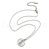 Flat Round with Number 8 Shell & Cubic Zirconia Pendant Necklaces NJEW-D288-04P-2