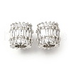 Column Brass Micro Pave Clear Cubic Zirconia European Beads KK-V008-17P-1