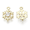 Brass Micro Pave Clear Cubic Zirconia Charms KK-S348-527-NF-2