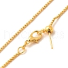 1.5mm Rack Plating Brass Box Chain Adjustable Slider Necklaces for Women Men MAK-L044-05G-2