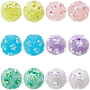 SUNNYCLUE 24Pcs 6 Colors Resin Sugar Bubblegum Beads RESI-SC0005-77-1