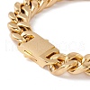 Ion Plating(IP) 304 Stainless Steel Curb Chains Bracelet for Women BJEW-E107-03G-01-3