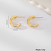 S925 Sterling Silver C-Shaped Stud Earrings RL1507-1-3