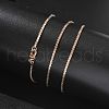1.5mm Rack Plating Brass Serpentine Chain Necklaces for Women Men MAK-L044-12RG-2