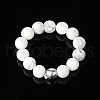 4MM Round Natural Howlite Beaded Stretch Rings VM0712-11-1