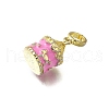 Brass Enamel Pendants KK-K400-22G-02-2