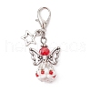 Angel Glass Beaded & Alloy Pendant Decorations HJEW-MZ00192-05-2