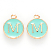 Golden Plated Alloy Enamel Charms ENAM-S118-05M-1