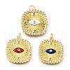 Brass Micro Pave Cubic Zirconia Pendants KK-U072-40B-G-1