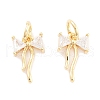 Brass Micro Pave Cubic Zirconia Pendants KK-P271-23G-1
