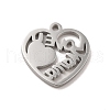 Non-Tarnish Mother's Day Theme 304 Stainless Steel Pendants STAS-E171-03P-07-2