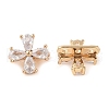 Brass Pave Cubic Zirconia Spacer Bars KK-B090-04G-01-2