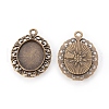 Tibetan Style Pendant Cabochon Settings TIBEP-R099-AB-FF-2