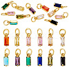 12Pcs 12 Colors Brass Micro Pave Cubic Zirconia Charms FIND-TA0005-61-2