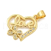 Rack Plating Brass Micro Pave Cubic Zirconia Pendants KK-B091-50B-G-1