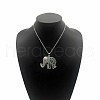 Fashionable Alloy Rhinestone Elephant Pendant Necklaces YA1803-1-1
