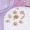 Crafans 18Pcs 9 Style Brass Micro Pave Cubic Zirconia Charms KK-CF0001-01-6