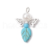 Tibetan Style Alloy Beads with ABS Plastic Imitation Pearl Round Beads and Synthetical Turquoise Beads Strands and Glass Seed Beads Pendants PALLOY-JF03739-01-3