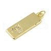 Brass Micro Pave Clear Cubic Zirconia Pendants KK-P266-06G-P-2