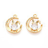 Brass Micro Pave Cubic Zirconia Pendants KK-N263-49G-1