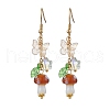 304 Stainless Steel Butterfly & Mushroom Dangle Earrings for Women EJEW-JE06235-02-1