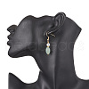 Oval Natural Green Aventurine & Shell Pearl Beaded Necklace & Bracelet & Dangle Earring Sets SJEW-JS01332-5