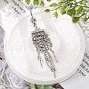 Alloy Crystal Rhinestone Dangle Curved Barbell Belly Rings AJEW-R007-04P-03-2