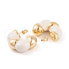 C-Shaped Brass Enamel Stud Earrings for Women EJEW-G391-19G-04-2