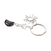 Synthetic Opalite & Natural Obsidian Pendant Keychains KEYC-JKC01212-5