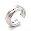 Non-Tarnish 304 Stainless Steel Grooved Open Cuff Ring for Women RJEW-F131-14P-1