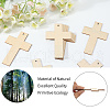 Wood Cross Pendant Decorations HJEW-WH20016-05-6