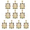 10Pcs Rack Plating Brass Micro Pave Cubic Zirconia Pendants KK-SZ0001-83-1