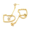 Rack Plating Heart Brass Micro Pave Clear Cubic Zirconia Earrings EJEW-B061-09G-2