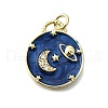 Brass Micro Pave Cubic Zirconia Pendants KK-V010-06G-02-1