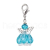 Angel Glass Beaded & Alloy Pendant Decorations HJEW-MZ00189-03-1