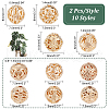   20Pcs 10 Style Brass Hollow Round Beads KK-PH0005-89-5