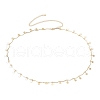Brass Star Charm Wavy Bar Link Waist Chains for Women NJEW-C00039-3