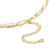 Brass Micro Pave Cubic Zirconia Link Tennis Necklaces for Women NJEW-T013-01G-08-2
