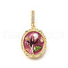 Brass Micro Pave Cubic Zirconia & Enamel Pendants KK-R222-13G-01-1