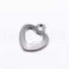 Tarnish Resistant 201 Stainless Steel Openn Heart Charms STAS-D445-086-1