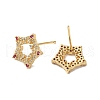Cubic Zirconia Hollow Star Stud Earrings KK-O142-48G-2