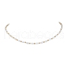 Natural Shell Oval Beaded Necklaces NJEW-JN04626-1