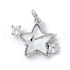Brass Micro Pave Cubic Zirconia and Glass Pendants KK-F892-47P-2