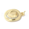 Brass Micro Pave Clear Cubic Zirconia Pendants X-ZIRC-I071-11G-2