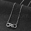 925 Sterling Silver Micro Pave Clear Micro Pave Cubic Zirconia Double Infinity Pendant Necklaces for Women NJEW-D315-03P-1