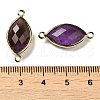 Natural Amethyst Faceted Connector Charms G-K347-03G-05-3