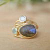 Alloy Multi-Moonstone Finger Rings for Women FS-WG1D73B-01-4